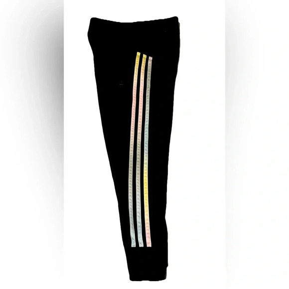 Adidas Rainbow Striped Slim Fit Leggings Girls Small (7/8) - Picture 1 of 3